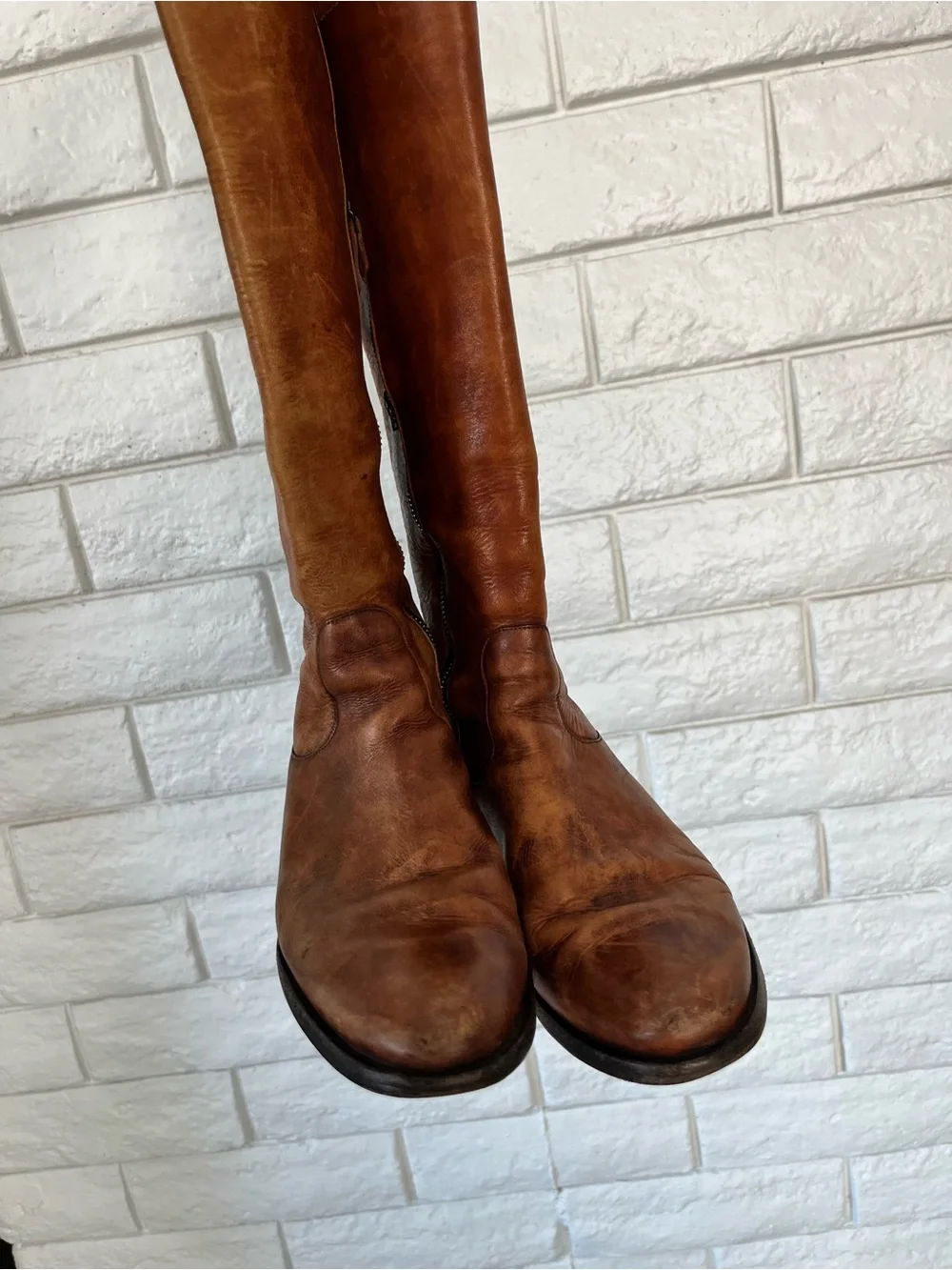Cole Haan Nike Air Over the Knee Riding Boot Cognac Size 8.5
